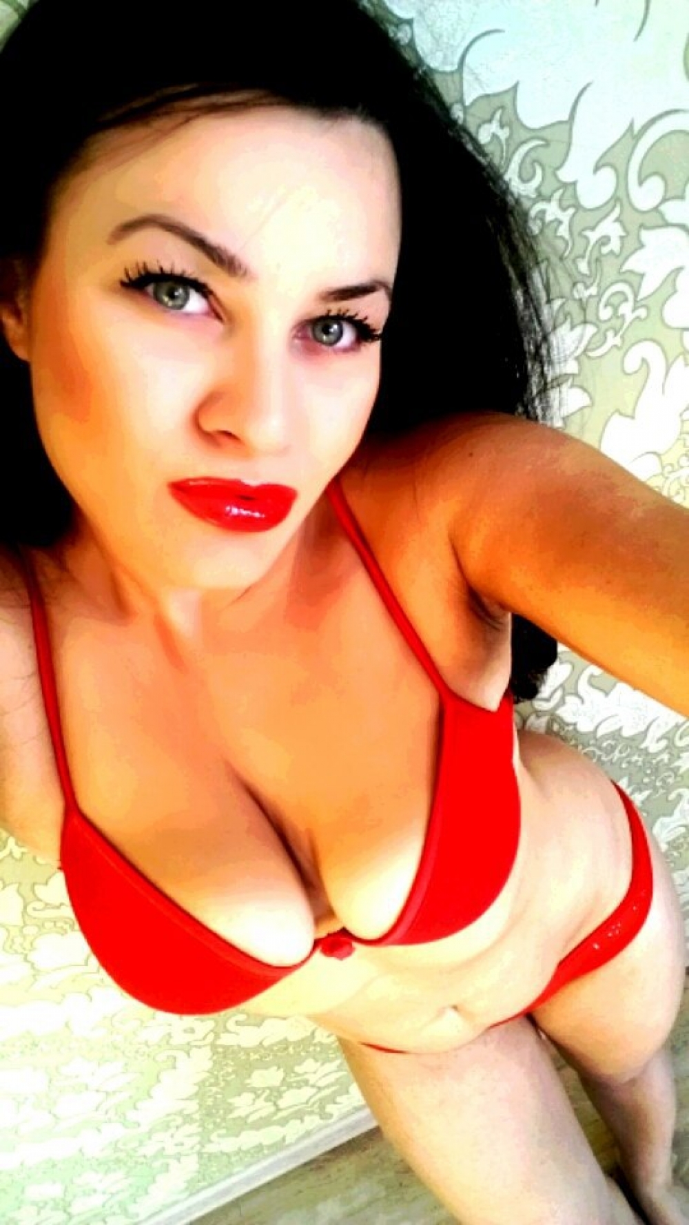 Nice red combination and hot big boobs milf girl